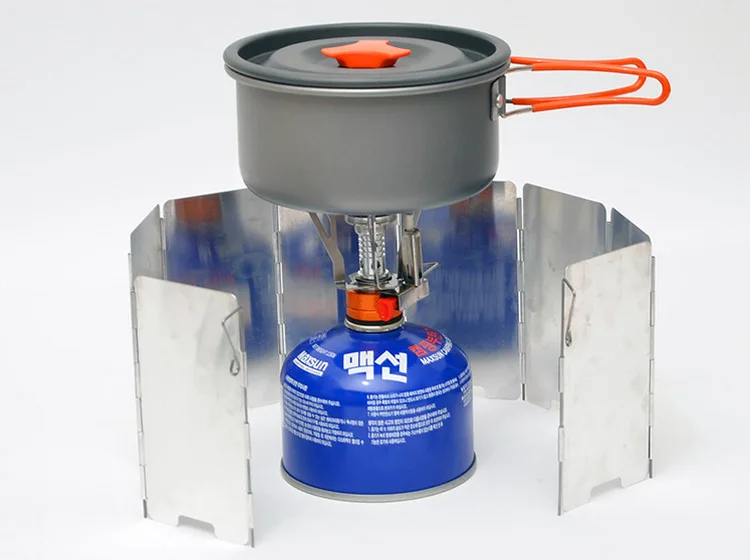 Foldable Aluminium mini 9 step Wind Stopper Camping Stove Windshield Outdoor Picnic Wind Screen