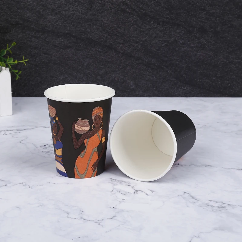 8Boz hot drink coffee paper cup three-color unique design can be customized logo