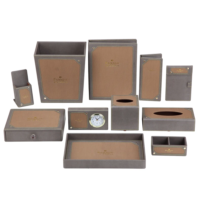 2021 New style custom hotel logo luxury room amenities hotel leather amenities In room accessory accessories item product