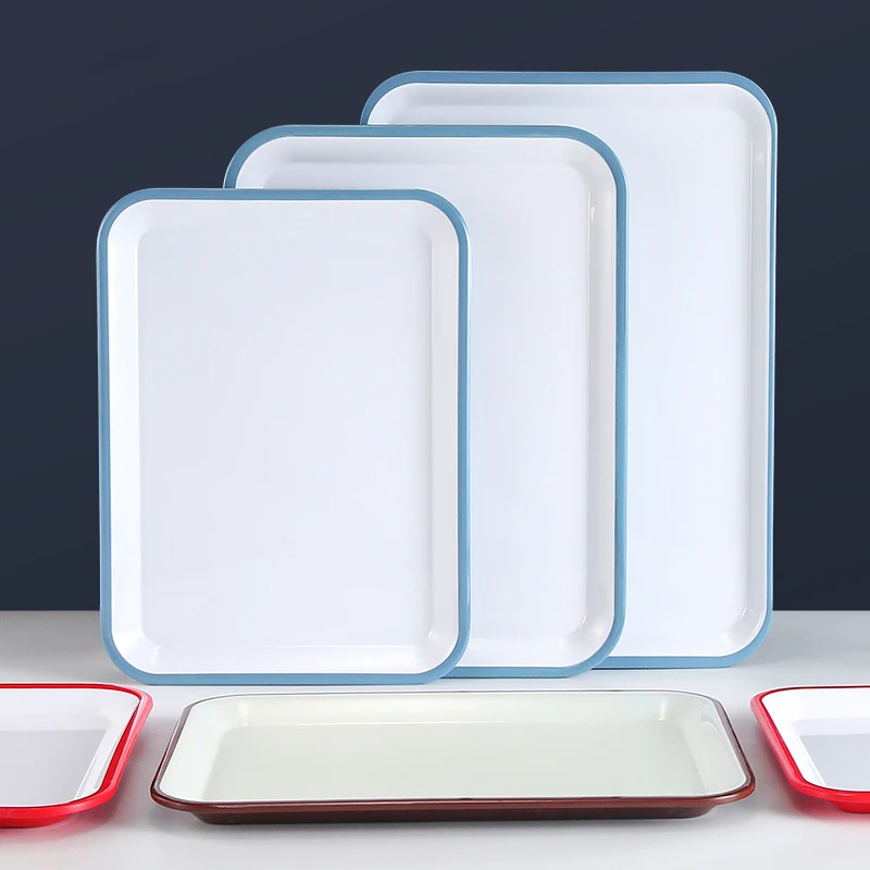 Factory best price Eco-Friendly unbreakable trays high quality wholesale plastic food service melamine tray