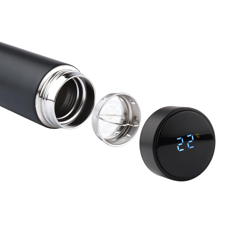 Low MOQ Vacuum Smart Reminder Thermos Flask Led Digital Temperature Display Stainless Steel Insulated Smart Water Bottles