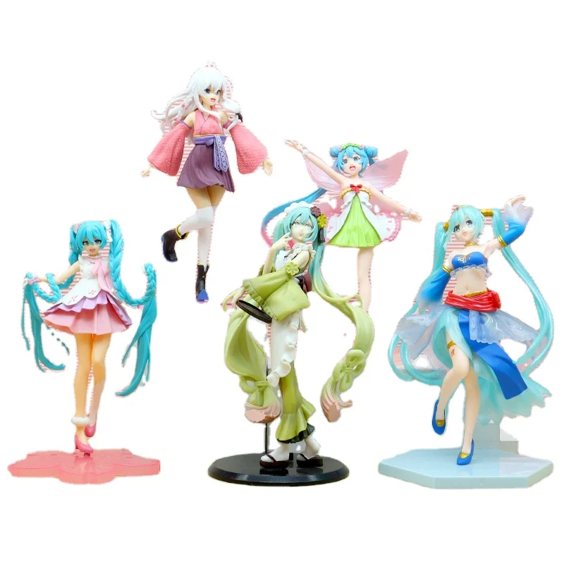 24cm Japan Anime Hatsune Mikues pvc Action figures miku pvc Action figures Desktop car anime figurines wholesale