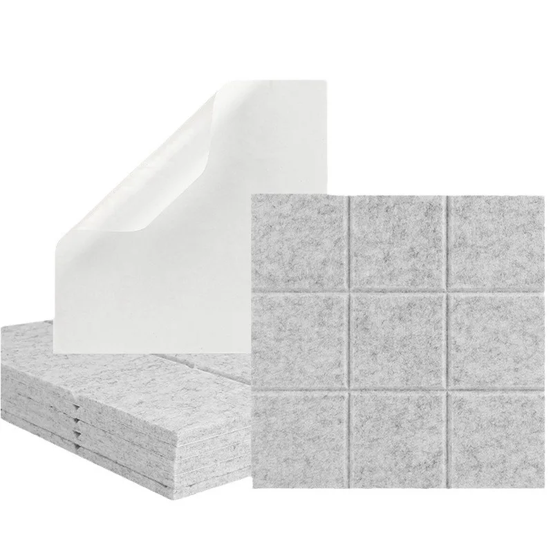 Custom 30*0.9cm Grey Fireproof Absorbent Polyester Soundproof Wall Panel Sound-absorbing Board