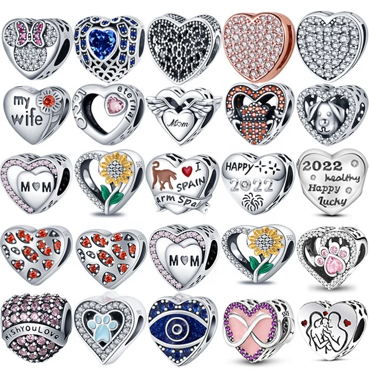 Customized DIY Accessories Italian Wholesale 925 Sterling Silver Beaded Bracelet Copper Charms for Women