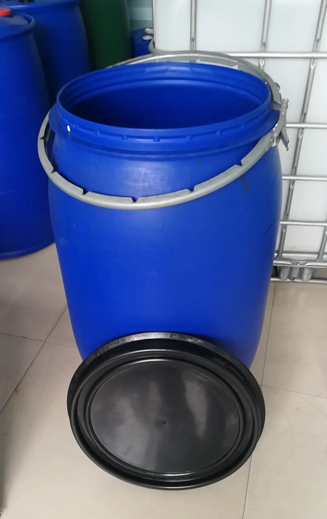 Empty Food Grade 220L 250kg Open Head Top Plastic Drum Barrel With Hoop For Sale Price