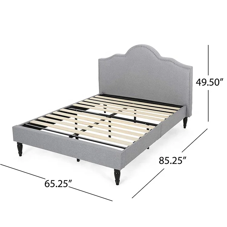 hot selling italian cheap family size french country cal king bed frame grey upholstered fabric full head antique wooden bed