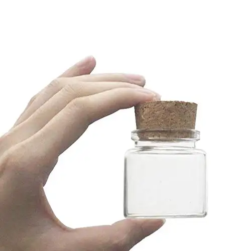 50 ml Small Glass Tube Vials with Cork Tops Tiny Bottles Little Empty Jars 47*50mm