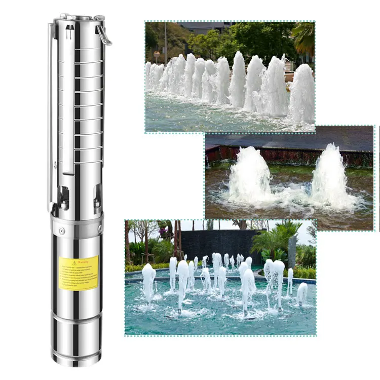 600W Outdoor Floor Fountain with Music & Dancing Single-Stage Stainless Steel Submersible Solar Water Pump DC24V Controller MPPT