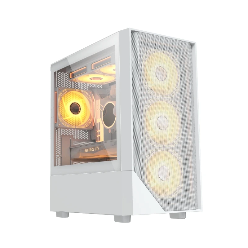 JNP Mid Tower Gaming закаленное стекло M-atx компьютер настольный ПК чехол для игровой кейс геймер