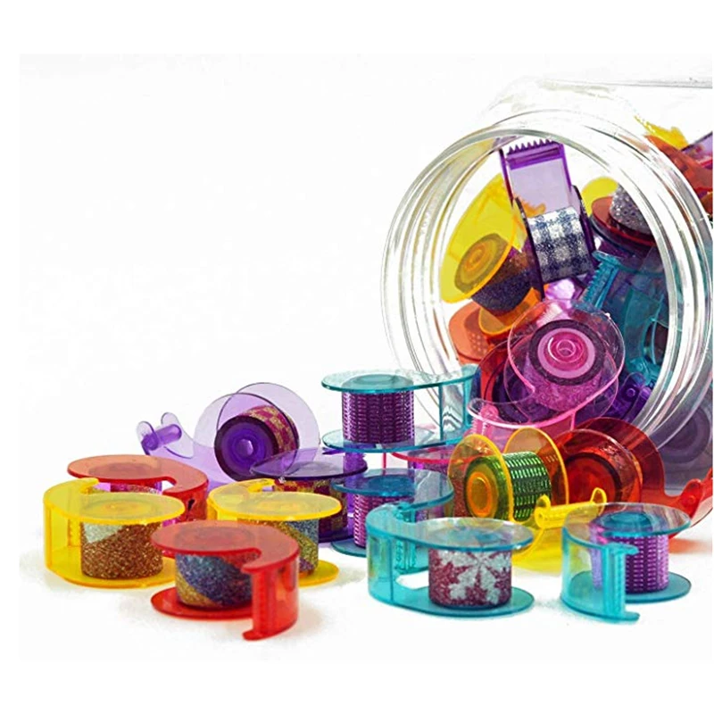 Mini Washi Tape DIY Decorative Tapes Dispenser Holder Gift Wrapping Colorful Patterns Craft Supplies (20 Pc)