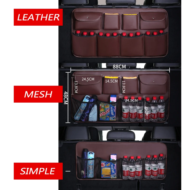 Collapse Bin Waterproof Monopoly Leather Grocery Bag Barbarians Organizer High Capacity Car Back Trunk Storage New Design 2018