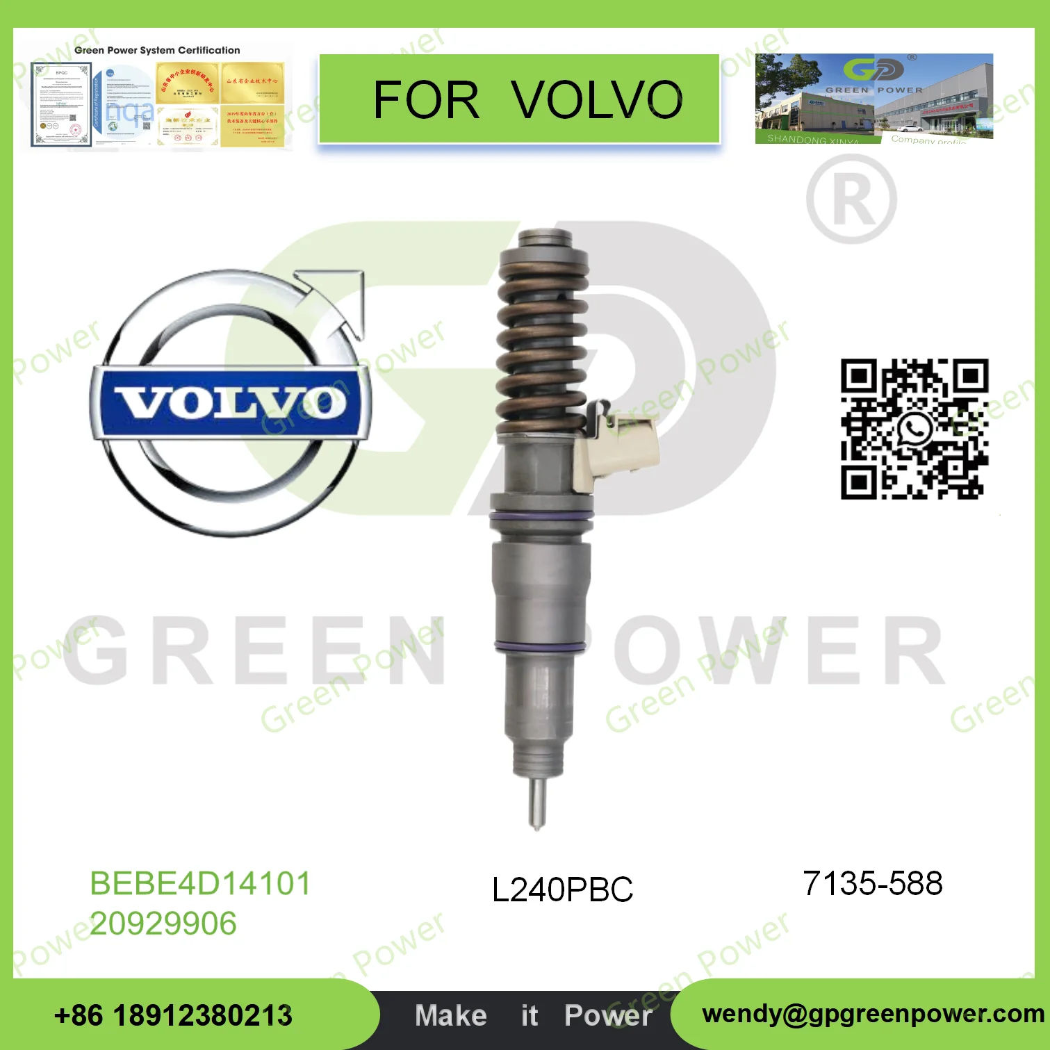 Common Rail Diesel Fuel Injector BEBE4D14101 20929906 Compatible with  D16 3512 Diesel Engine