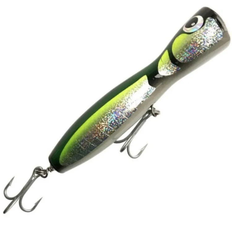 Runtoo Big Fishing Lure Wooden Popper 200mm Popper Lure Fishing Wood Popper 120g Salt Water Trolling Lures Tuna