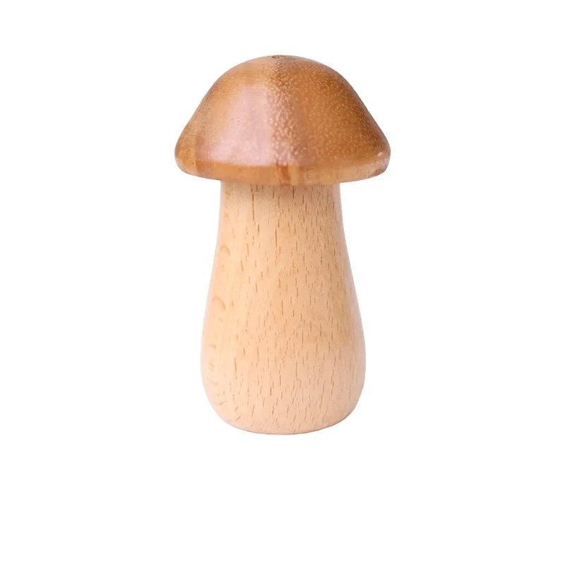 
Hot Sale Household Restaurant Mushroom Shaped Box Wood Portable Toothpick Holder 