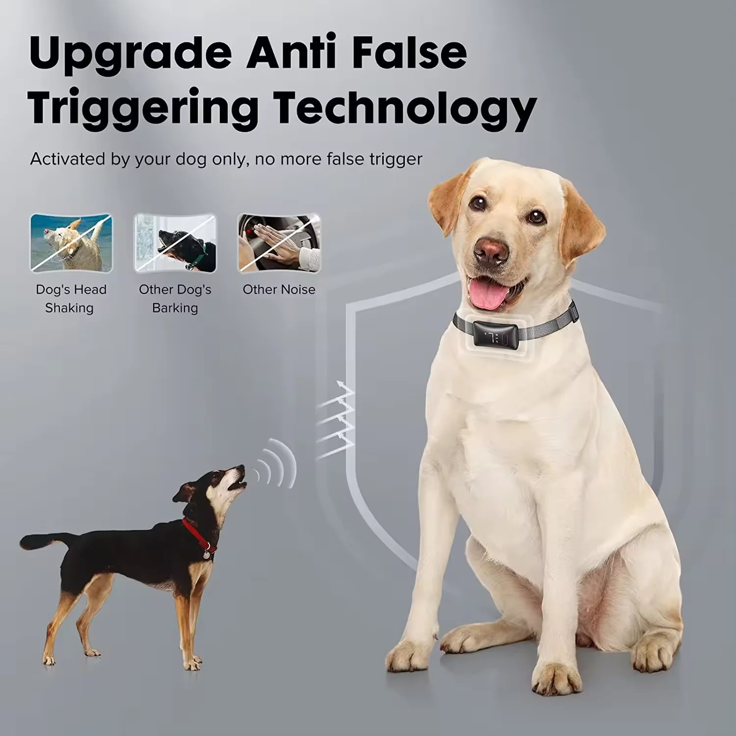 Dog training device anti barking collar automatic electronic No shock smart vibration shock dog collar