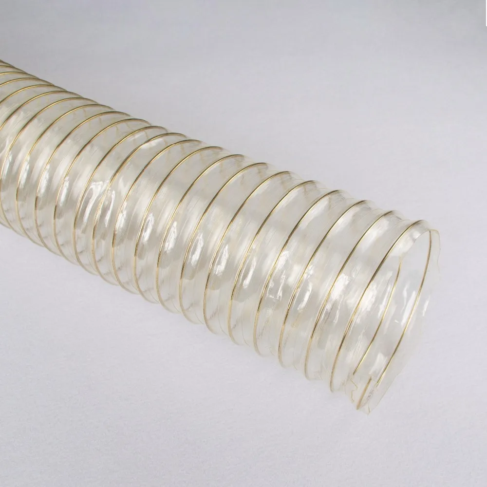 Ventilation Flexible Vacuum Air Duct Hose Copper Wire Reinforced PU 2 Inch