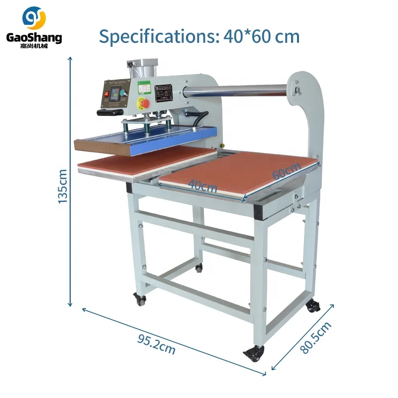Pneumatic automatic slide sportswear jersey sublimation 16x24in dual beds heat transfer machine heat press