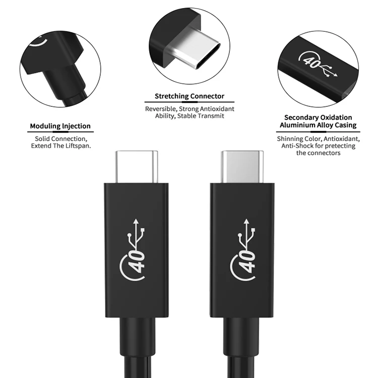 New USB4 Cable 100W 40Gbps  5K@60Hz Audio Video 20V 5A Coaxial USB C Thunderbolt3/USB4.0 Gen3 Type Cable