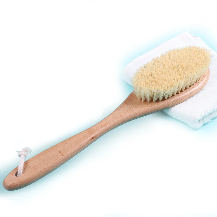 Natural Beech Bath Brush Shower Massage Brush Curved Back Body Brush Custom