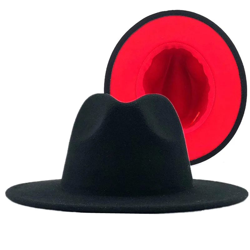 Professional Factory White Australian Wool For Women Two Tone Hats Brim Fedora Hat