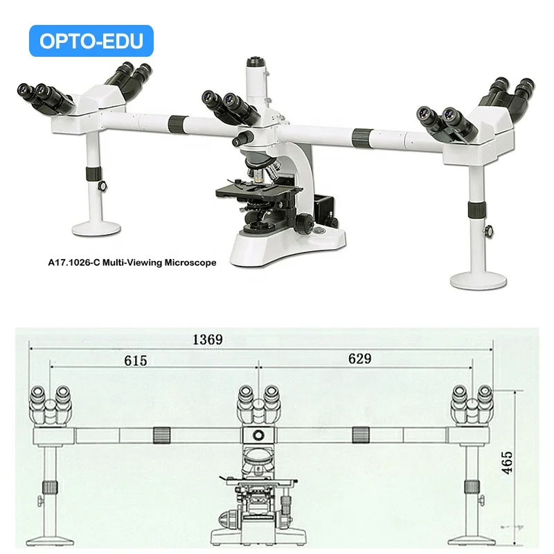  OPTO-EDU A17.1026-C 1000x5 положение мульти-просмотра микроскоп/микроскоп для 5 человек/Dual Core наблюдения