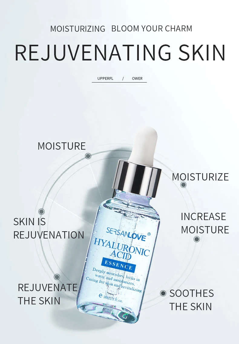 Hot Sale Organic Facial Serum Repair wrinkles Skin care Lightening Glowing Deep hydration Face Rice Serum Oil