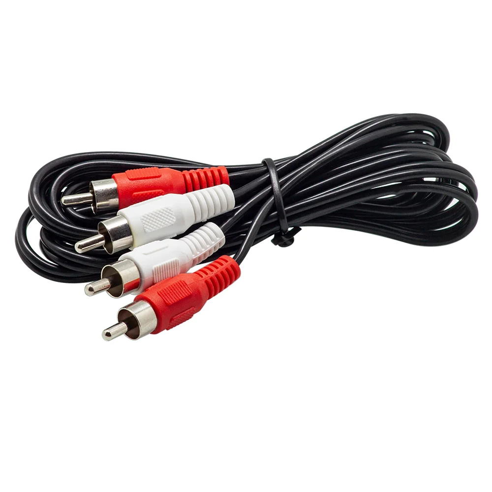 High quality 1.8M RCA Audio Cable 2 RCA to 2 RCA Nickle Plated Male To Male Audio Cable