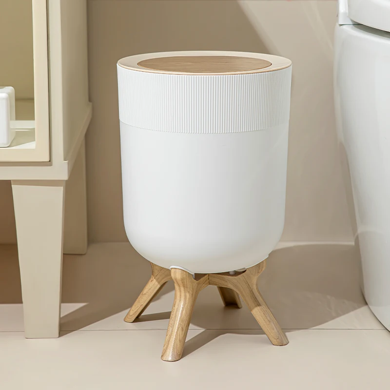 9 L round household kitchen bathroom press type with lid plastic recycle sanitary waste bin industrial