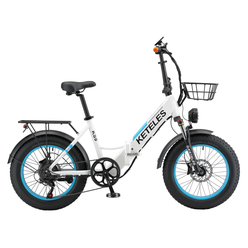 20 inch Fat Tire Folding Electric Bike Factory Direct Sale KETELES KS9 500W Motor E-Bikes 13AH Lithium Battery Electric Bicycle