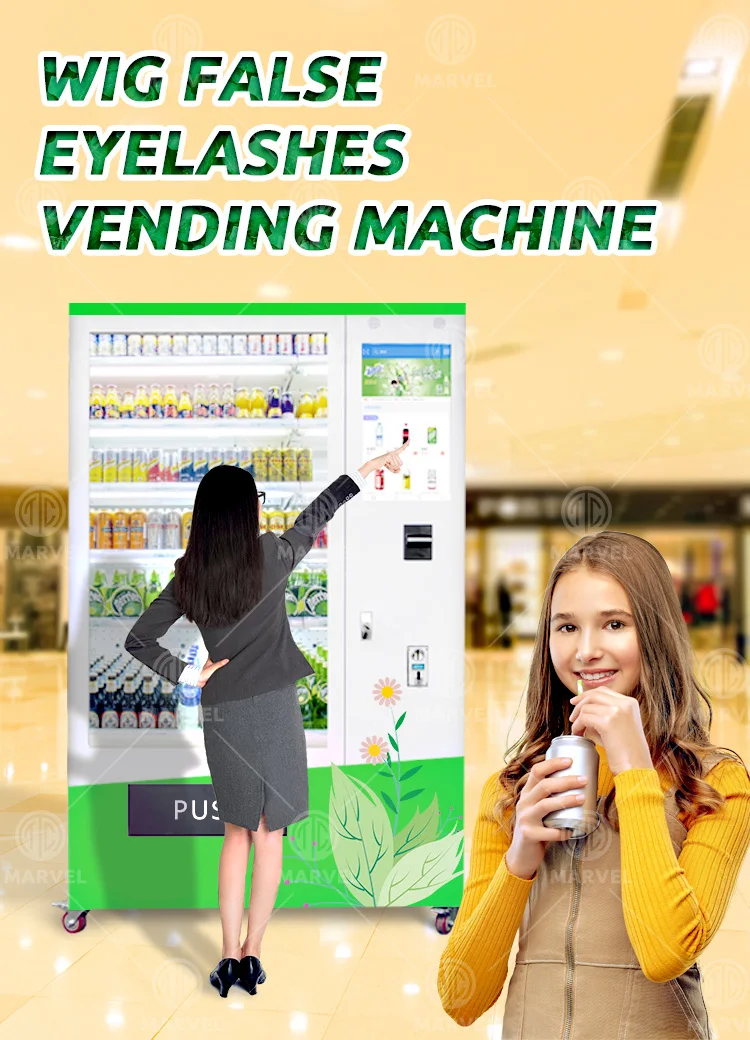 Convenience Store Pink Lashes Hair Wigs Lipsticks Beauty Eyelash Vending Machine for False Lashes Hair