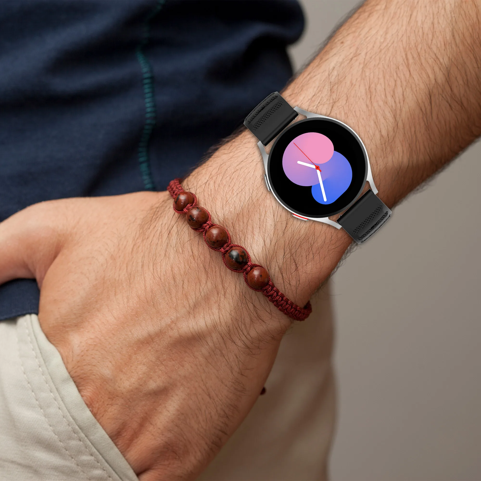20 мм 22 ремешок для часов Amazfit Bip 3 3Pro GTR 2 4 GTS 2e 4mini силиконовый Samsung Galaxy Watch3 4/5/5Pro 42 46