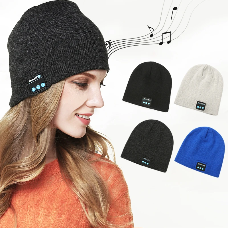 wholesale manufacture high quality unisex outdoor winter hat wireless bluetooth beanie earphone music beanie hat for woman
