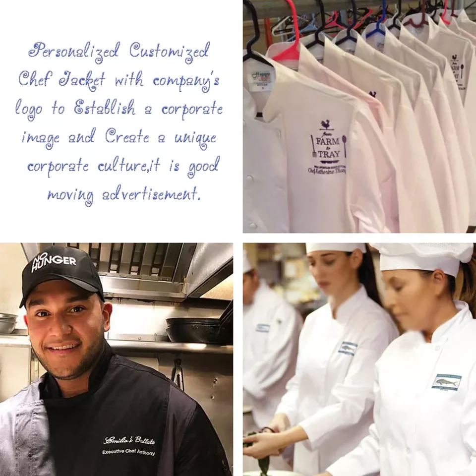 Custom High Quality Long Sleeve Stand Collar Hotel Restaurant Service Staff Uniform Sushi Chef Uniform For Men