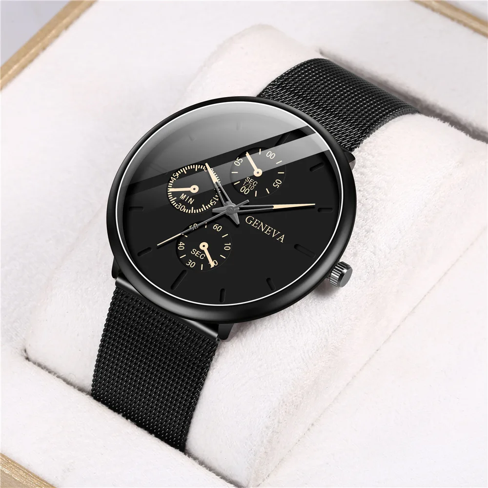 wholesale custom brand Luxury Fashion Quartz Stainless steel GENEVA Wrist watches for men