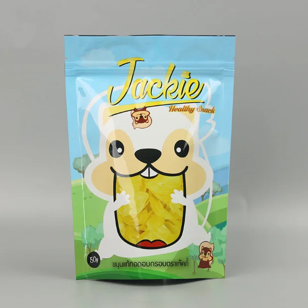 Dried Banana/snack/seeds Plastic standing zipper pouch Sealed aluminum bag For Food Packaging