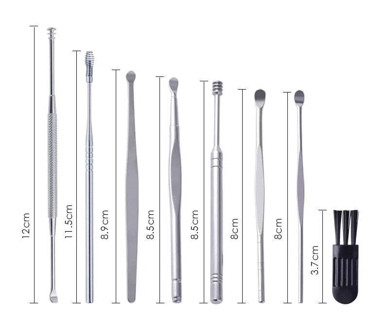 High-end Quality 8pcs  Beauty Personal Care  Ear Cleansing Tool Set Earpick  Ear Curette Ear Cleaner Wax Remover