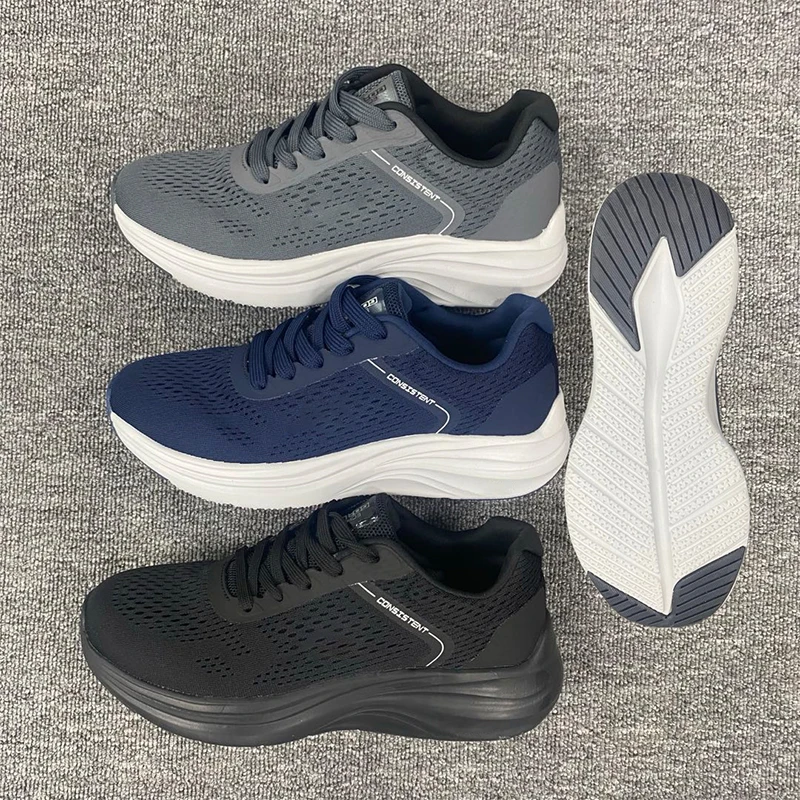 Fashion Men Casual Shoes Korean Style Air Cushion Running Shoes Men Lightweight Lace-Up Walking Sneakers Trainer Male Footwear