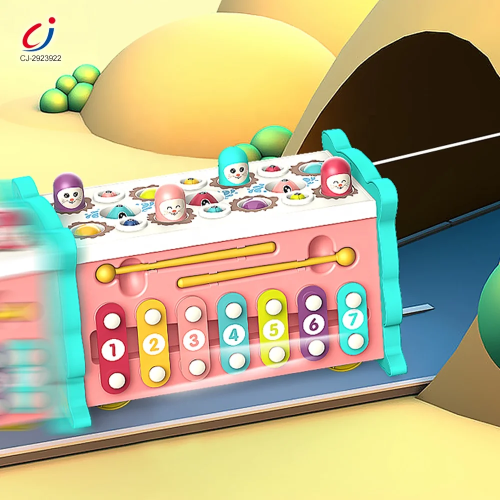Chengji 2024 new arrivals children educational 6 in 1 magic box whack a mole montessori toys activity cube for toddler