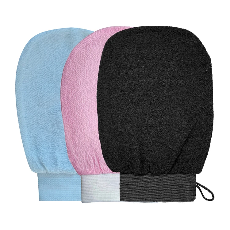 Customized Eco Bath Gloves Wholesale Exfoliating Hammam Mitt Moroccan Kessa Viscose Exfoliating Body Mitt Scrub Gloves