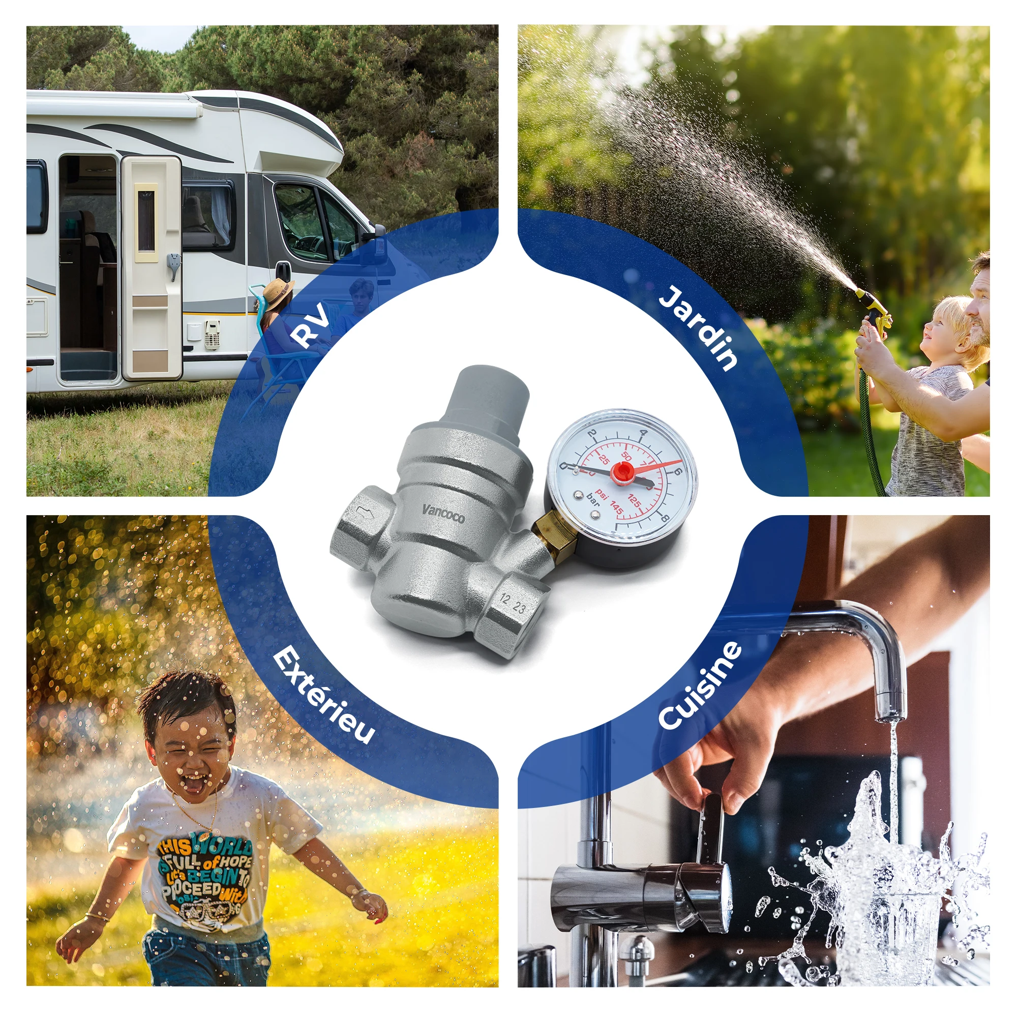 Hot Selling 1/2 Water Pressure Regulating Valve Brass Reducing Valves With Gauge