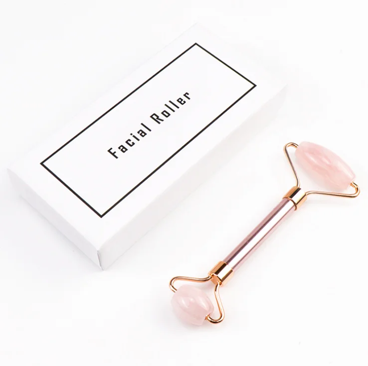 High Quality Facial Roller 100% Natural Rose Quartz Massage Stone Face Facial Nephrite Jade Roller