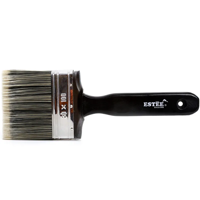4 inches professional paint brushes with treated wood handle for DIY paint furniture fence deck and wall trim