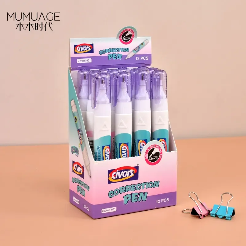 Оптовая продажа металлическая ручка для коррекции ошибок студенческих канцелярских принадлежностей Быстросохнущий объем 10 мл металлический наконечник 0 02 мм