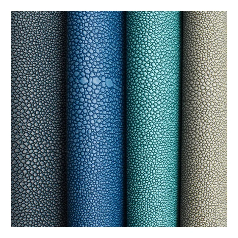 Wholesale Synthetic Leather Upholstery Fabrics Stingray Pattern Printed Shagreen Faux PVC Leather For Sofa, Home Decor