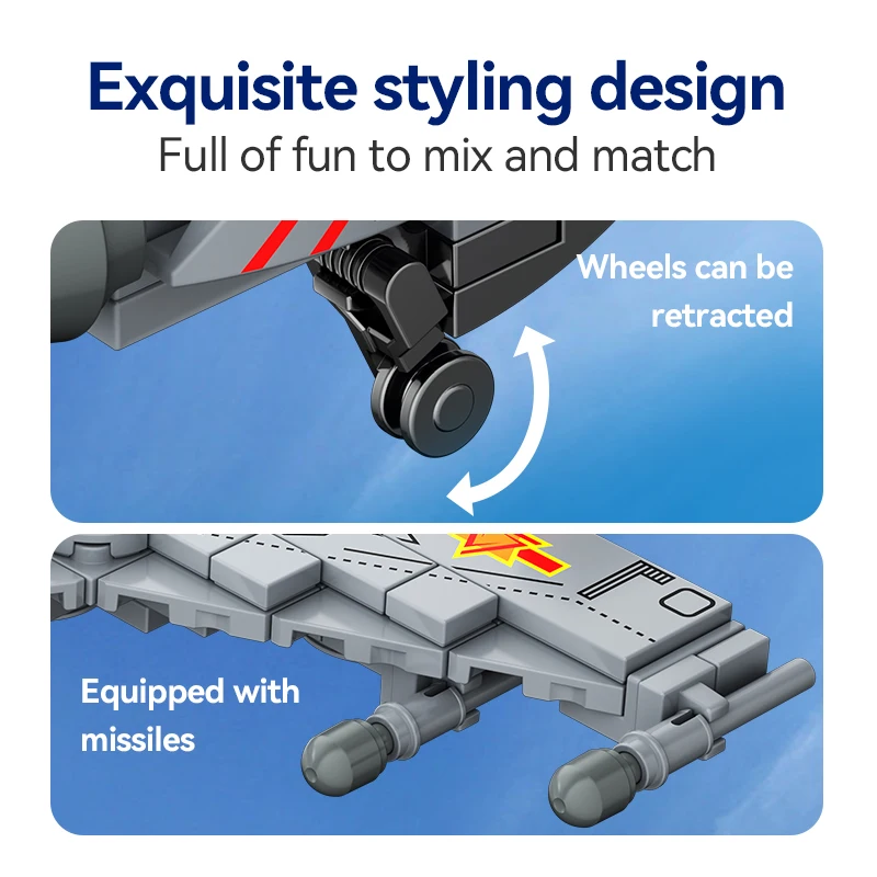 CAYI New Arrivals Military Series J-15 Fighter Jet Building Blocks Toys Set