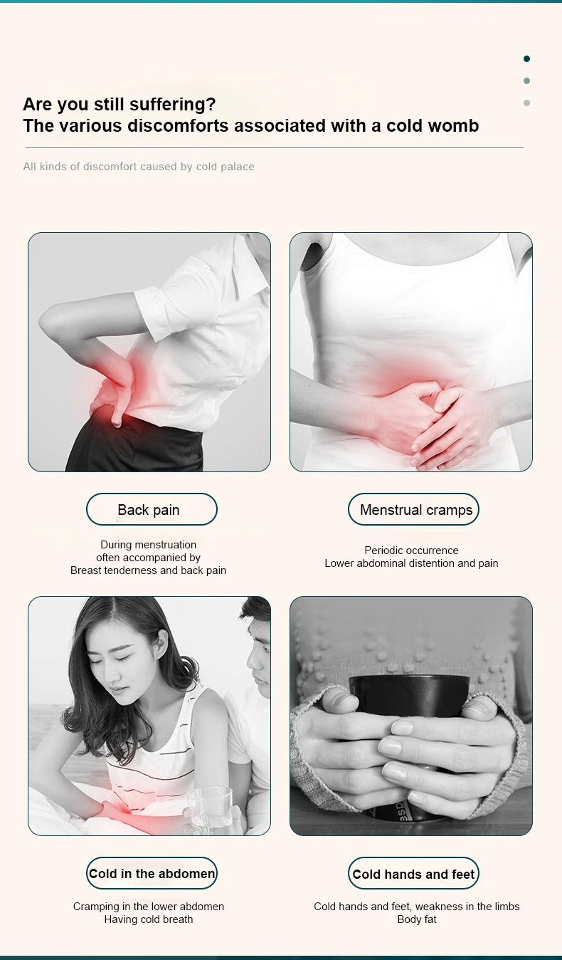 Women menstrual heat device warmer waist massager belt  3 gear period pain relief heating pad