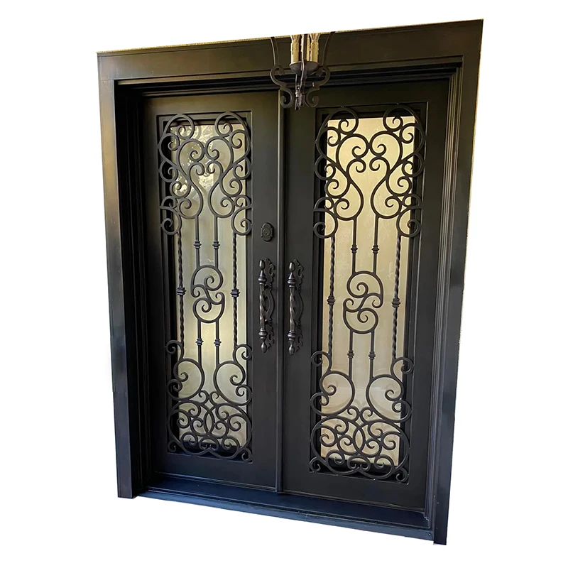 Entrance door iron front door gate design steel grill wrought iron door for home