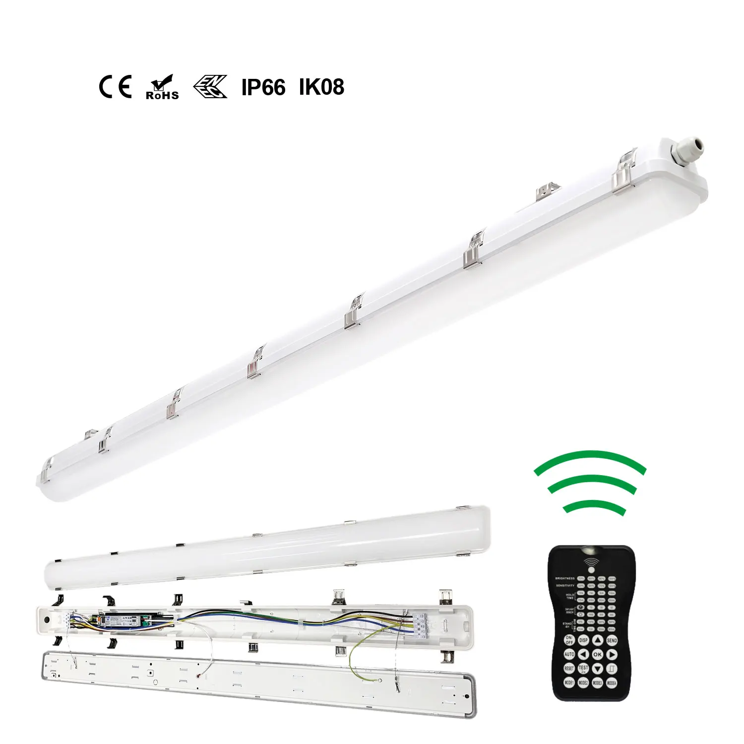 EU Warehouse tri proof batten light IP66 waterproof five year warranty strip led batten light