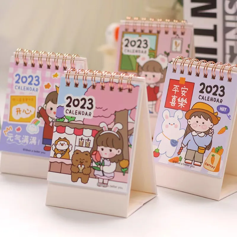 Customize 2023 Mini Cute Desk Calendar Desktop Decorations Calendar Book Cartoon Korean Creative Notepad Gift Desk Calendar