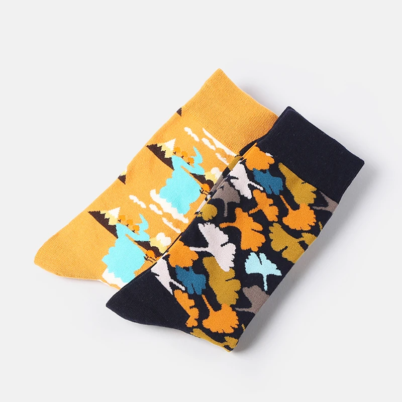 Высококачественные спортивные носки из хлопка calzini happy calcetines с вышитым